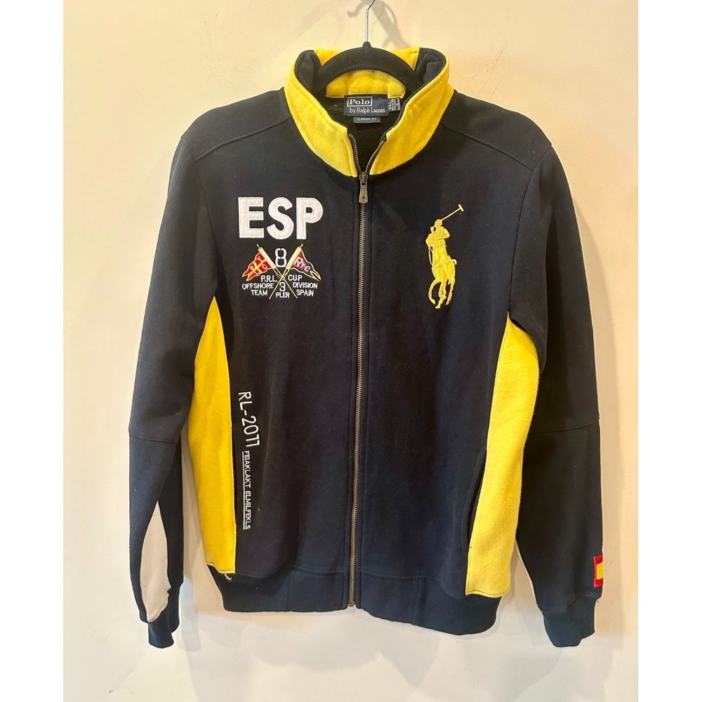Vintage Polo Ralph Lauren Track Jacket Spain Zip Up Sweatshirt 90s Sizing Below